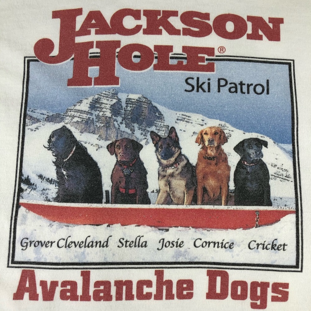 Avalanche Dog Ski Patrol Jackson Hole Wyoming Tee - Picture 6 of 10